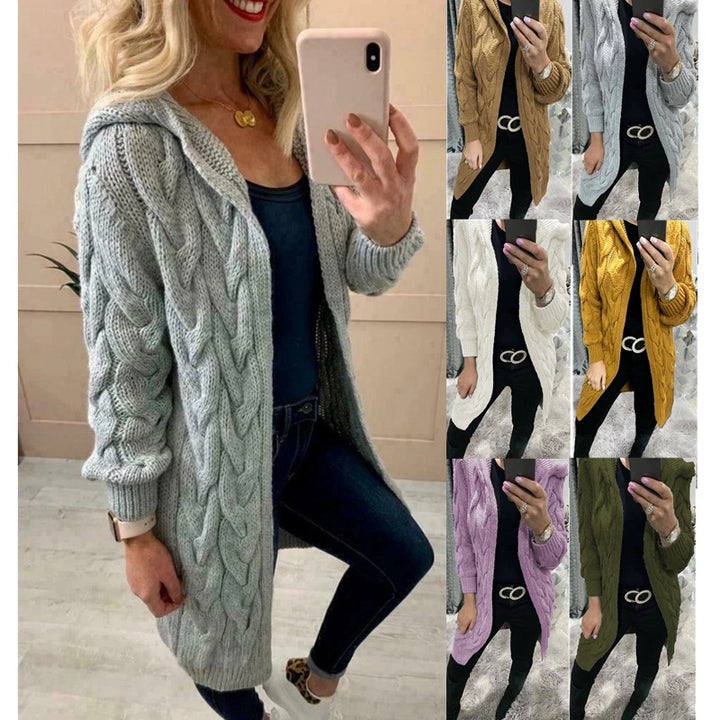 Women's knit coat with a practical hood design Lune London