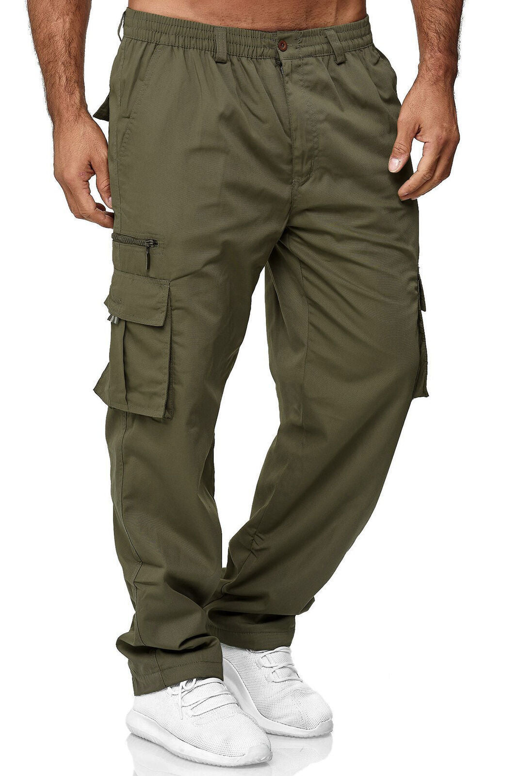 Men's cargo pants with elastic waistband and multifunctional pockets Lune London