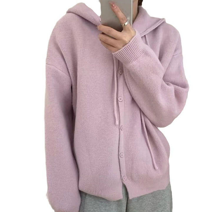 Cardigan pour femmes avec capuche et fermeture à boutons Chic & Stil