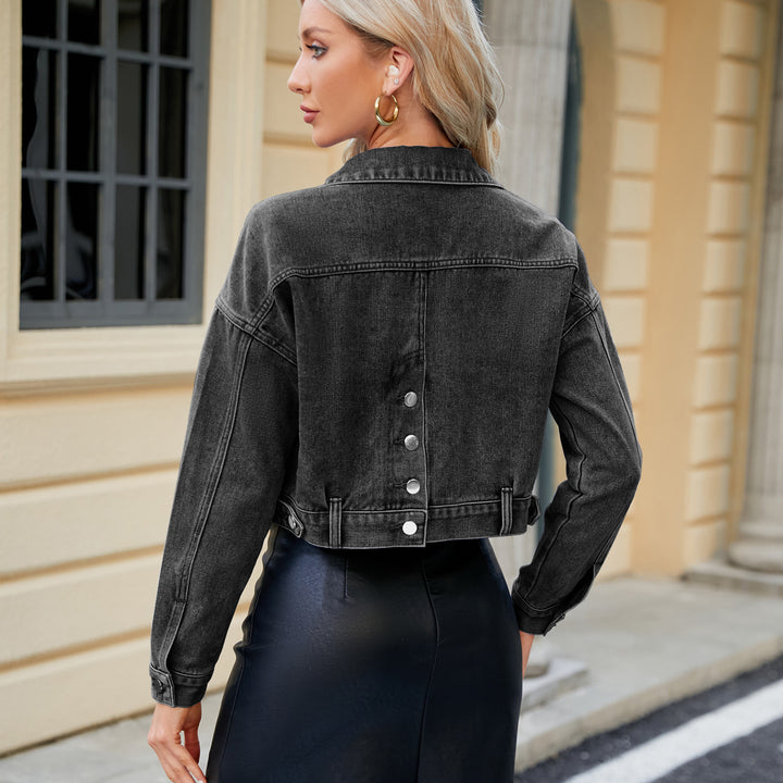Cropped denim jacket for women with modern accents Lune London