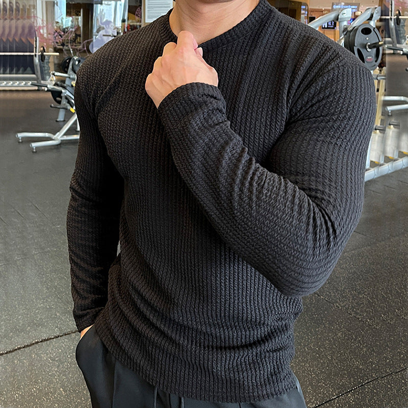 Men's long sleeve T-shirt in structured fabric Lune London