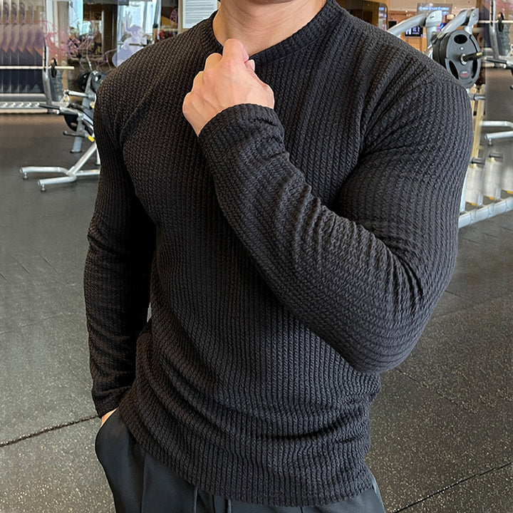 Men's long sleeve T-shirt in structured fabric Lune London