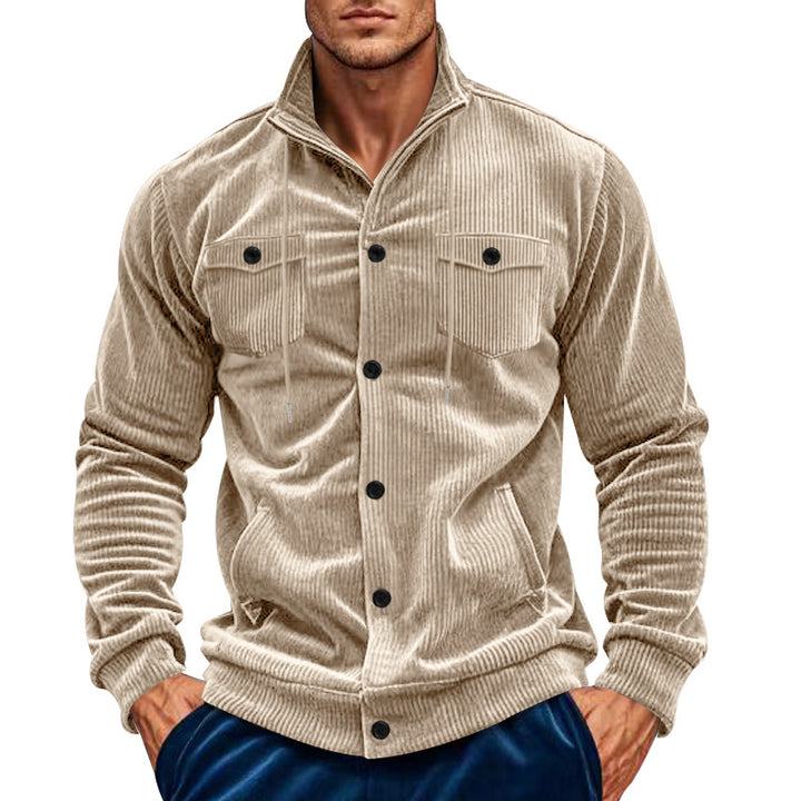 Textured corduroy utility shirt for men with practical chest pockets Lune London