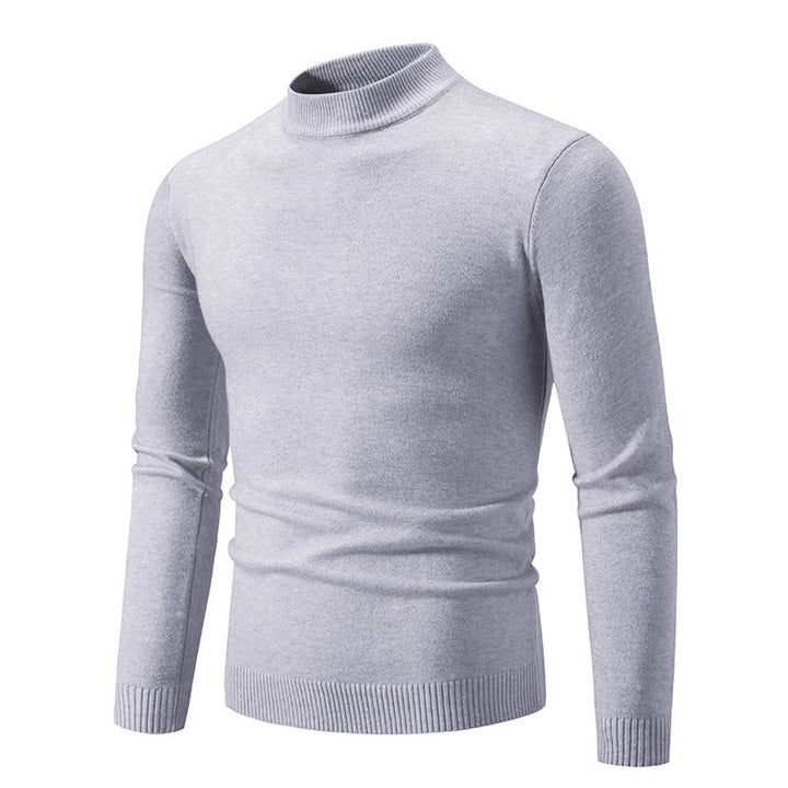 Men's Fine Knit Pullover with High Collar and Elastic Cuffs Lune London