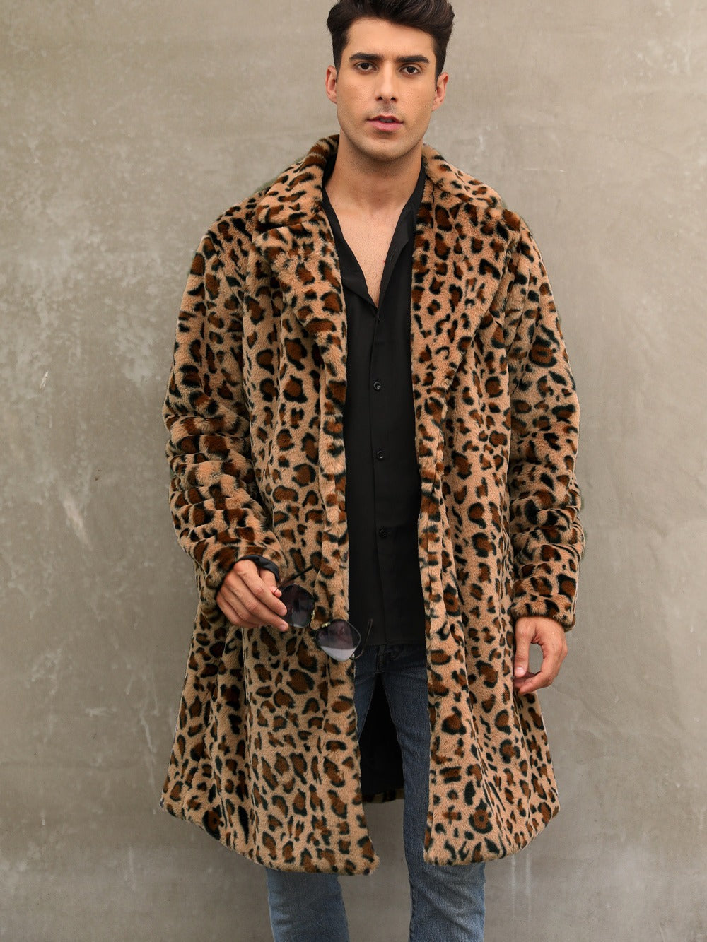 Trendy leopard fur coat for men Lune London