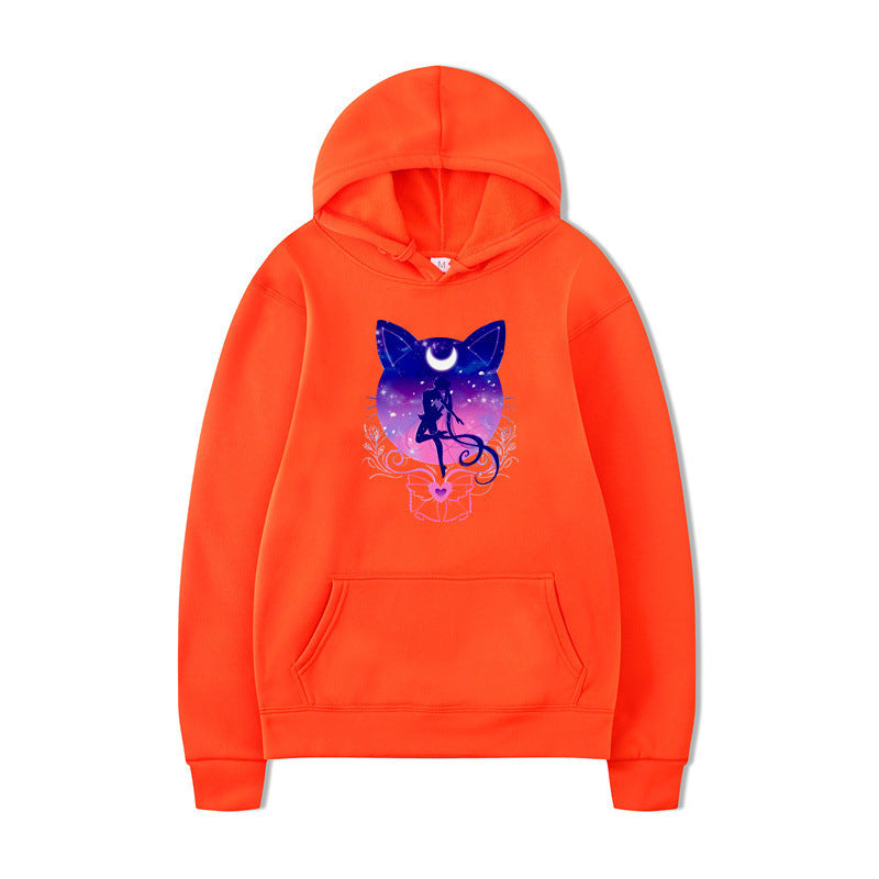 Women's hoodie with artistic cat design and comfortable fit Lune London
