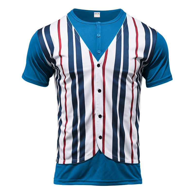 Trendy short sleeve shirt for men with hidden button placket and striped pattern Lune London