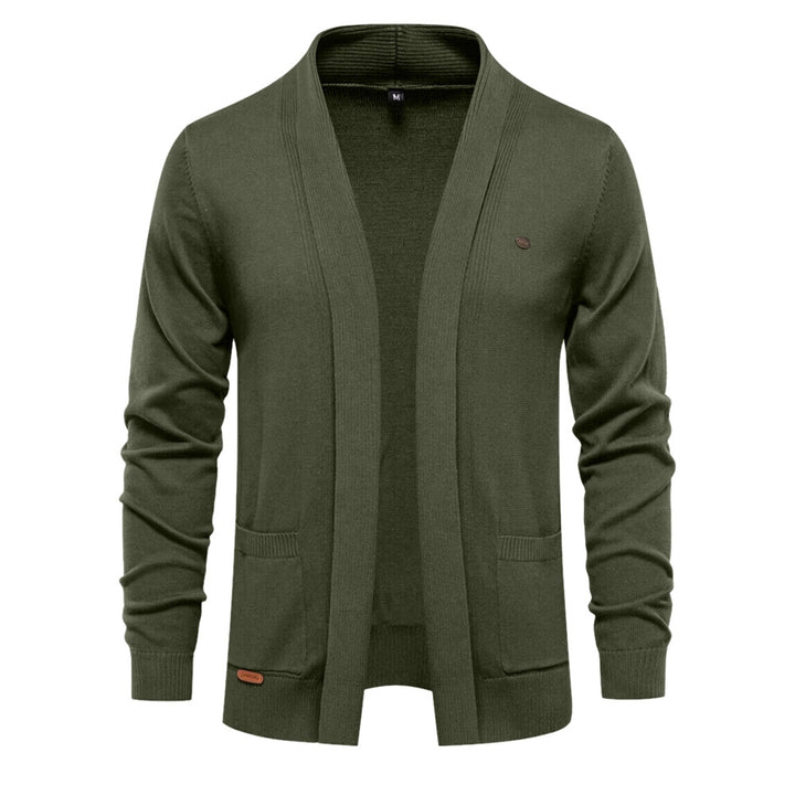 Pleasant knit jacket for men with open collar and practical pockets Lune London