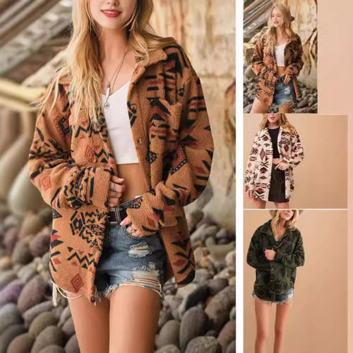Soft overshirt jacket for women with ethnic design Lune London