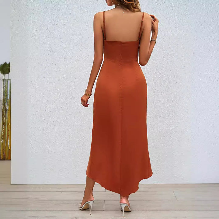 Elegant dress for women with a delicate V-neckline and an asymmetrical hem Chic & Stil