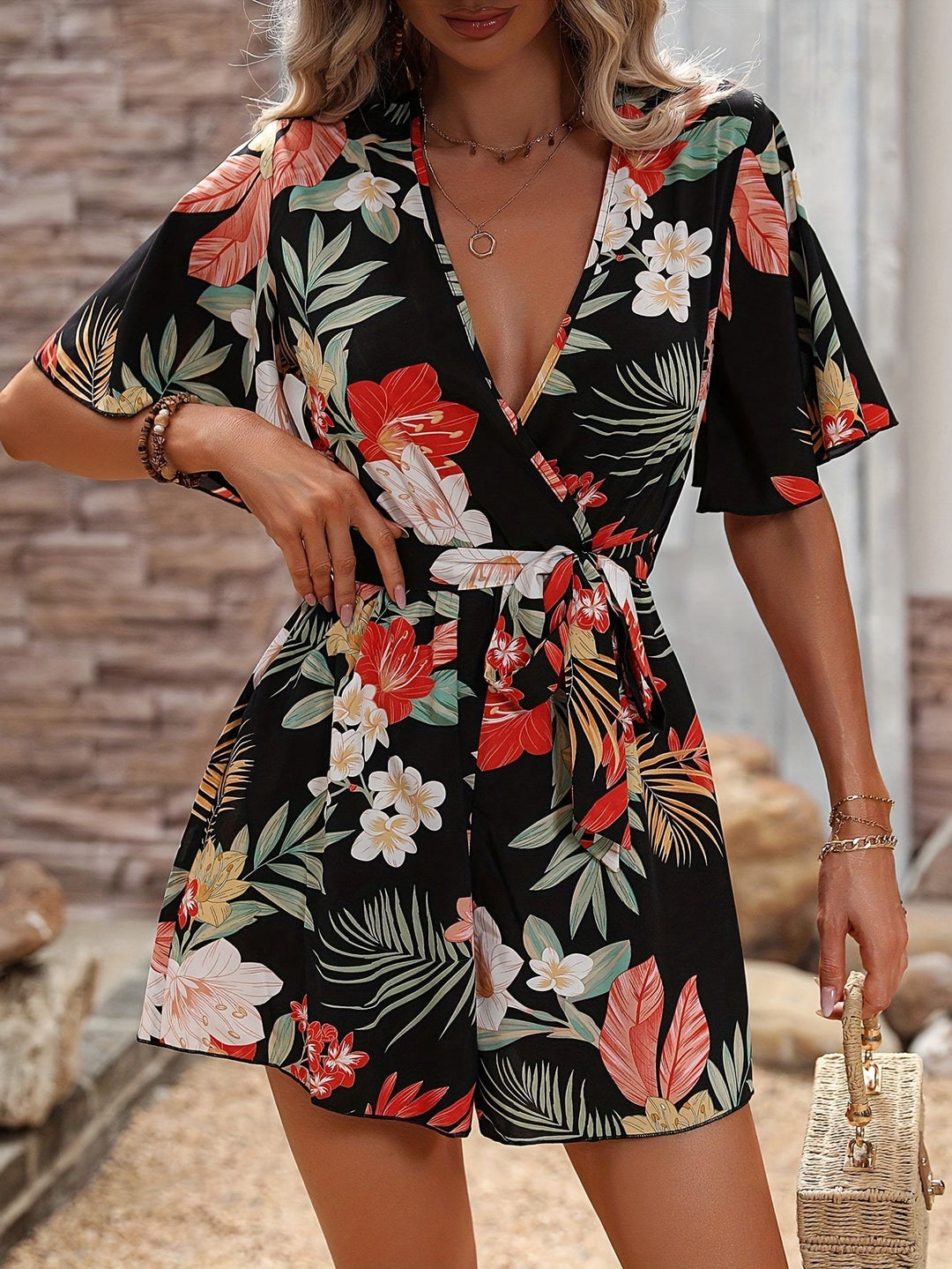 Women Floral Print Jumpsuit Chic and Elegance