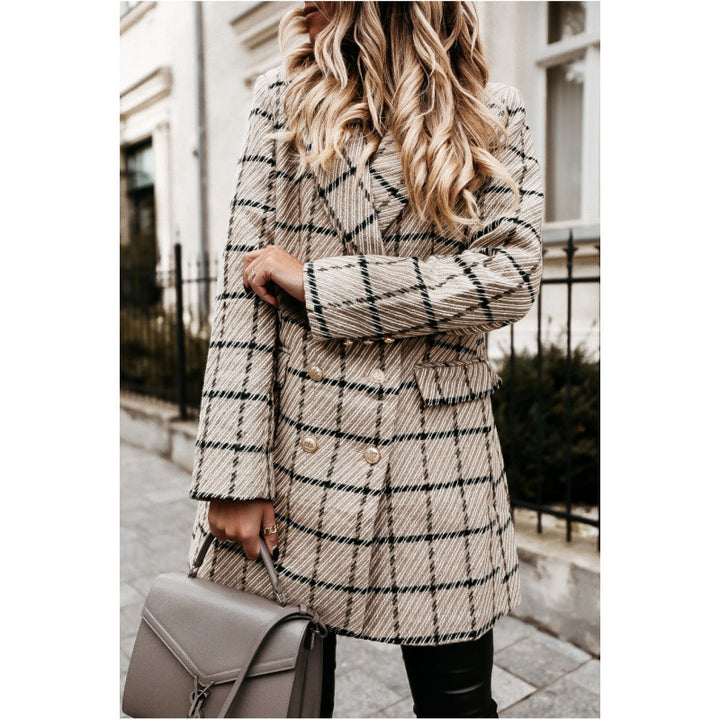 Double-breasted checked jacket for women Lune London