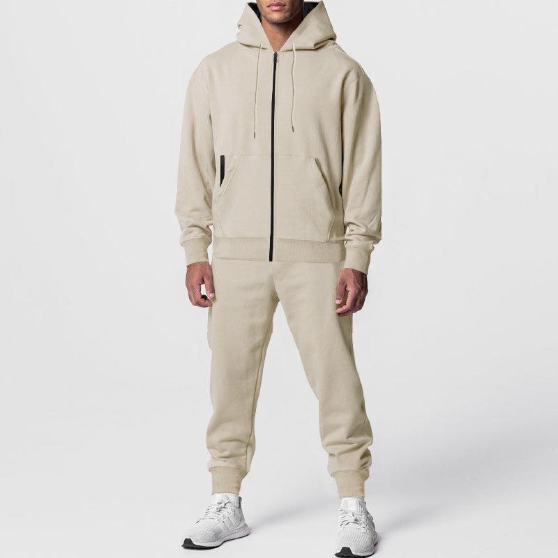 Men's sporty fleece set with practical hood and pockets Lune London