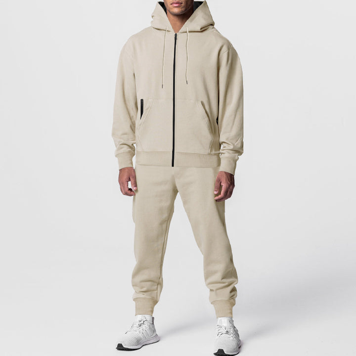 Men's sporty fleece set with practical hood and pockets Lune London