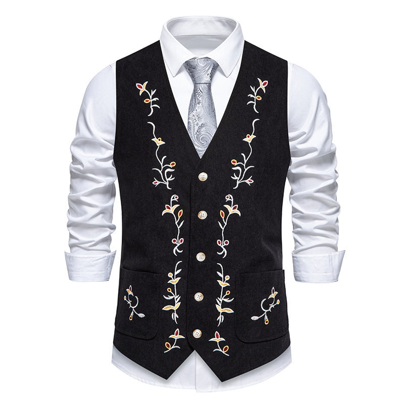 Elegant men's vest with floral design and practical pockets Lune London