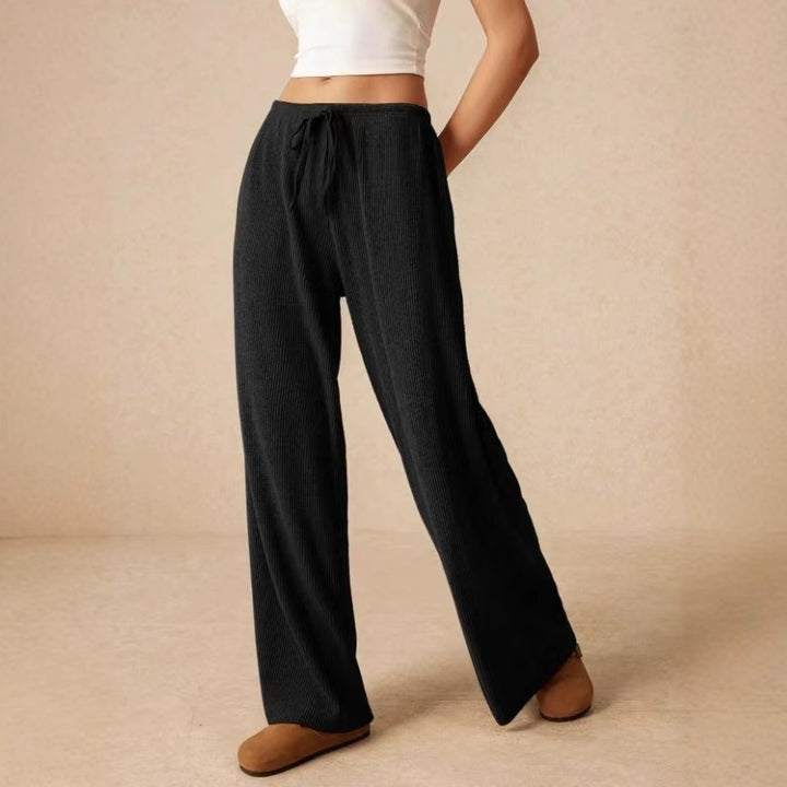 Wide ribbed trousers with drawstring Lune London