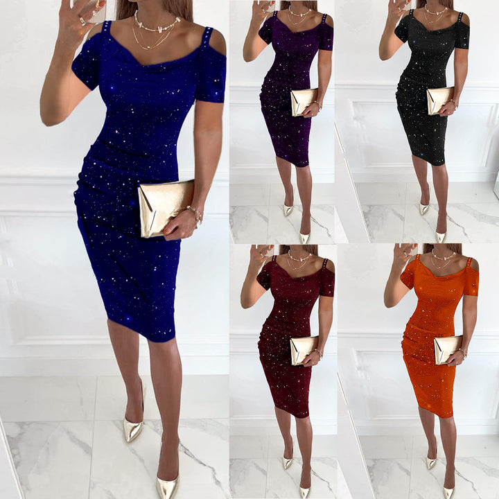 Fitted wrap dress for women with sparkling accents Lune London