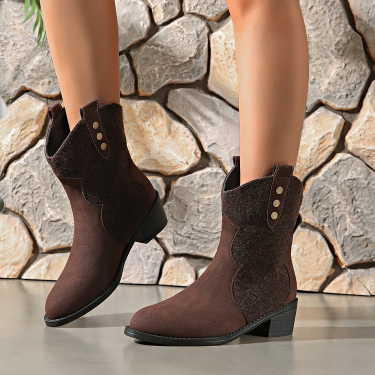 Fashion cowboy boots for women with stylish details and a sturdy block heel Lune London