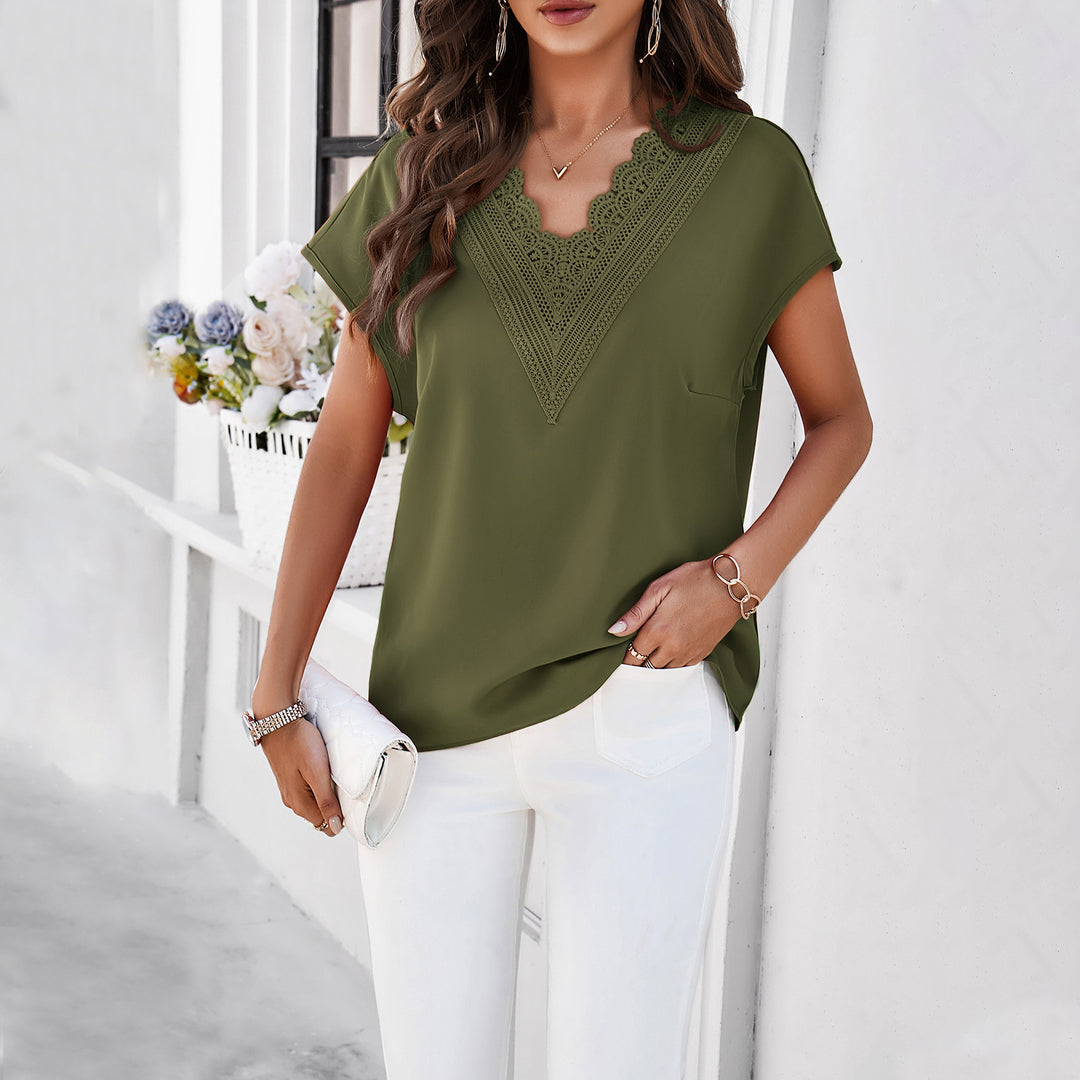 Blouse for women with lace detailing and loose fit Lune London