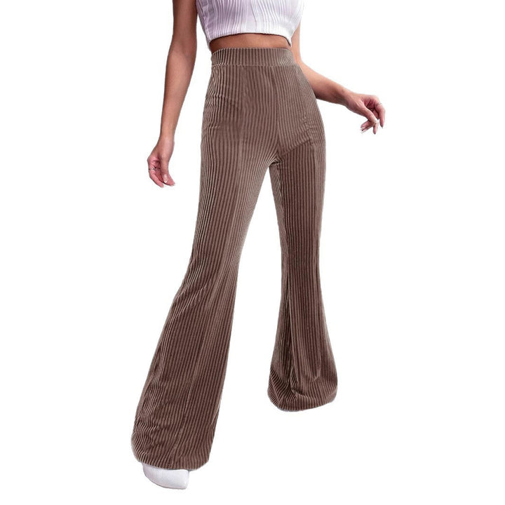 Women Elegant and Comfortable Satin Pants with Vertical Stripes Lune London
