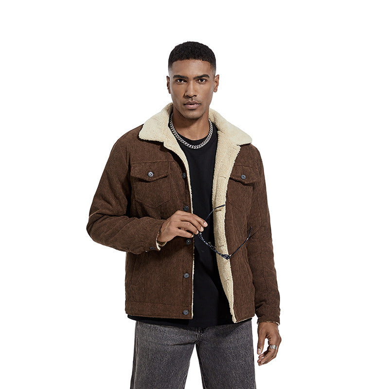 Corduroy jacket for men with soft teddy lining Lune London