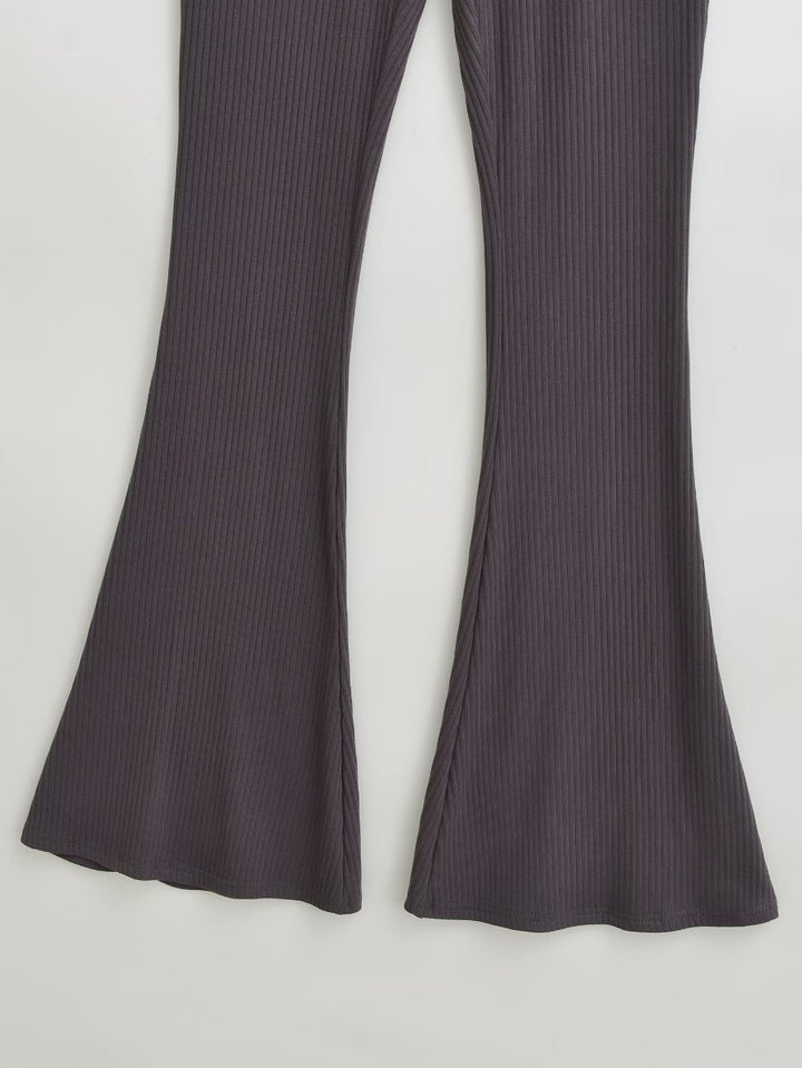 Elegant flared pants for women in high-quality elastic stretch material with high waist Lune London