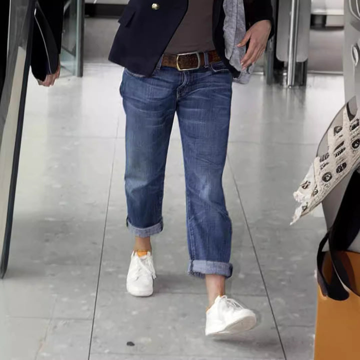 Ripped Denim Jeans Relaxed Fit Women Lune London