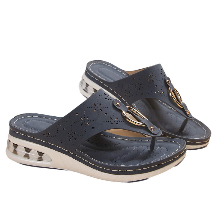 Ladies Decorative Perforated Chic and Stylish Flip Flops