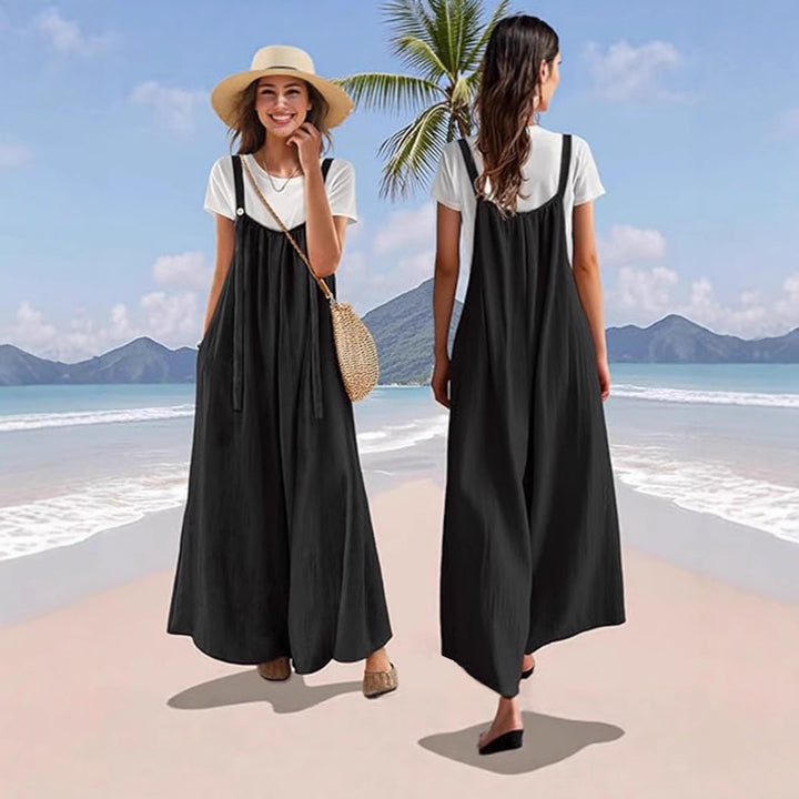 Long cotton dresses for women with straps and pockets Lune London