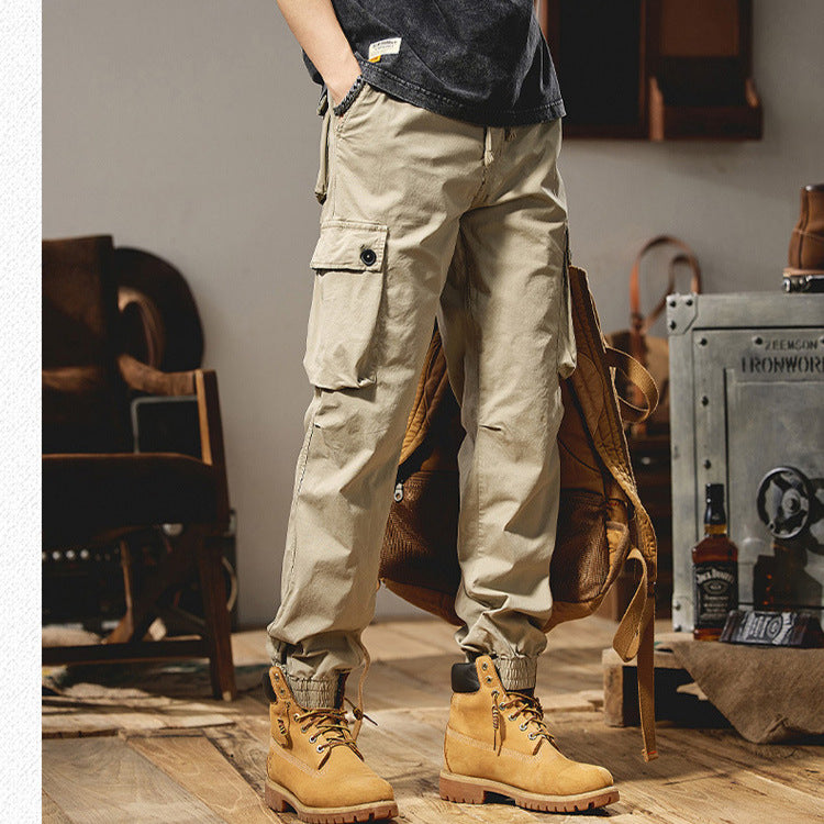 Men's cargo pants with elastic waistband and multiple practical pockets Lune London