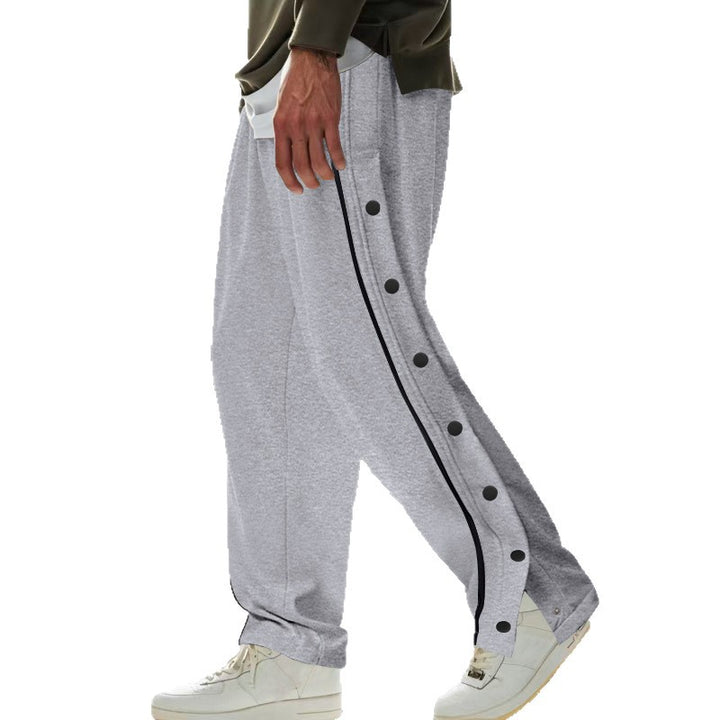 Men's sporty jogger pants with side snap buttons and elastic waist Lune London