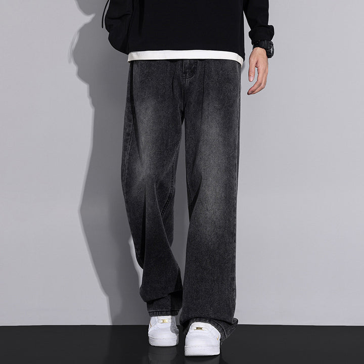 Men's wide denim jeans with a modern worn look Lune London