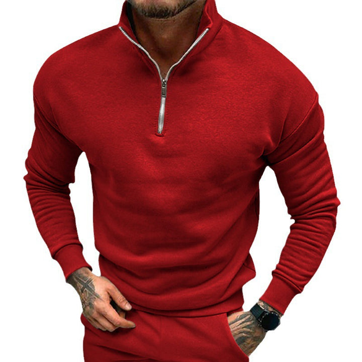 Elegant pullover for men with collar and practical zip Lune London