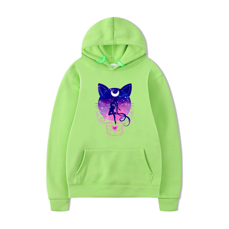 Women's hoodie with artistic cat design and comfortable fit Lune London