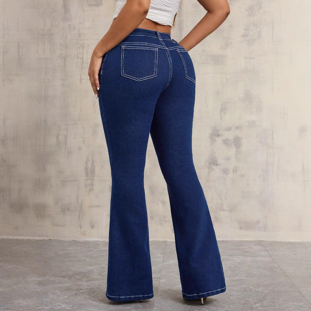 Jean taille haute évasé pour femmes Chic & Stil