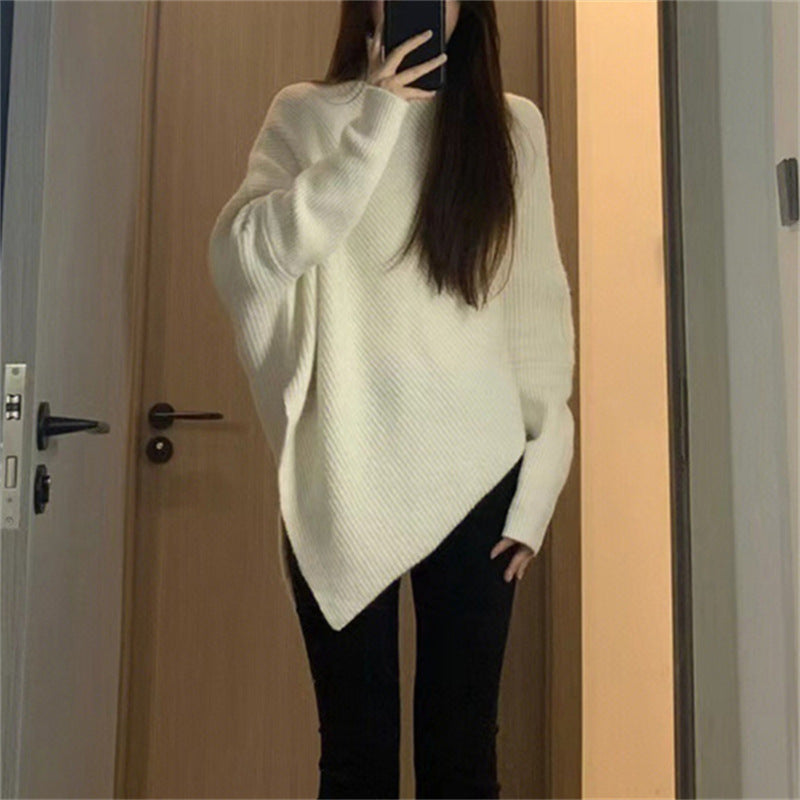 Asymmetrical knit sweater for women with a casual oversized design Lune London