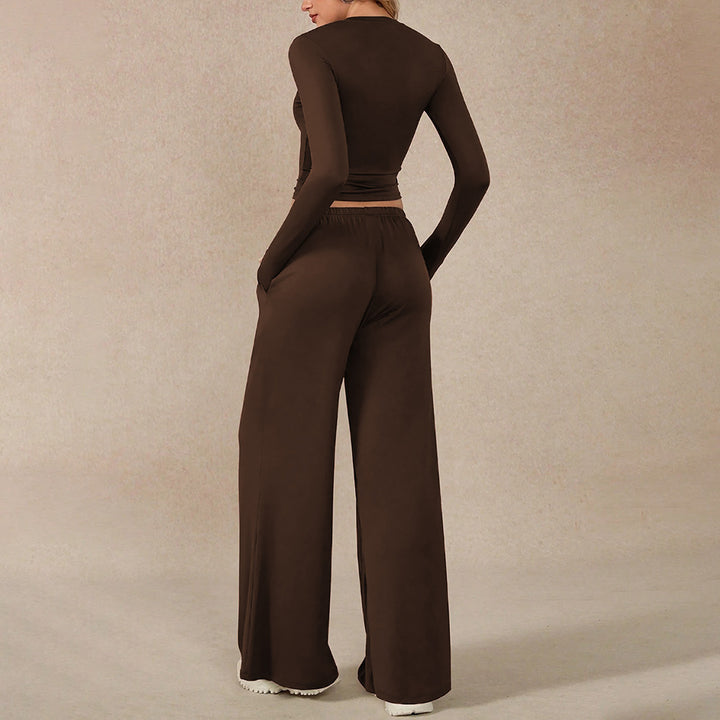Pantalon de survêtement décontracté pour femmes avec coupe ample et taille élastique Chic & Stil