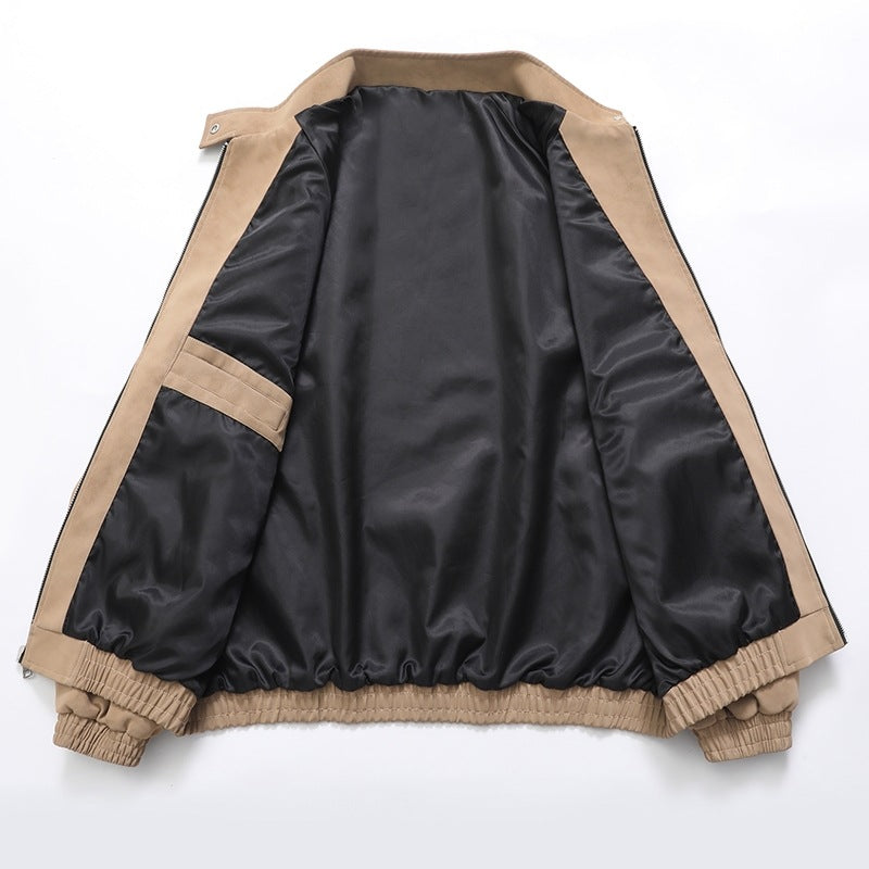 Stylish synthetic leather jacket for men with modern design and elastic cuffs Lune London