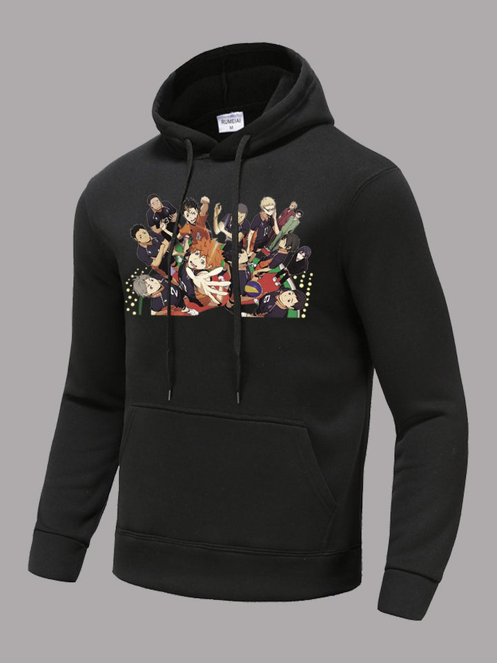Men's Hoodie with Stylish Anime Print Lune London