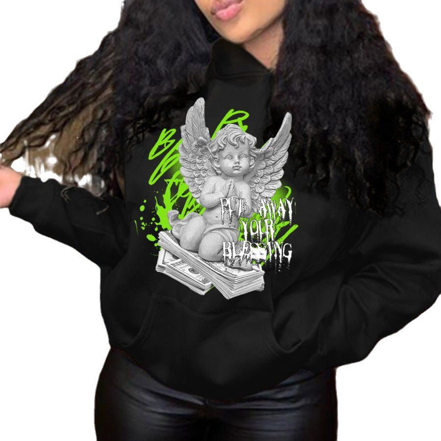 Hoodie women with artistic angel design Lune London