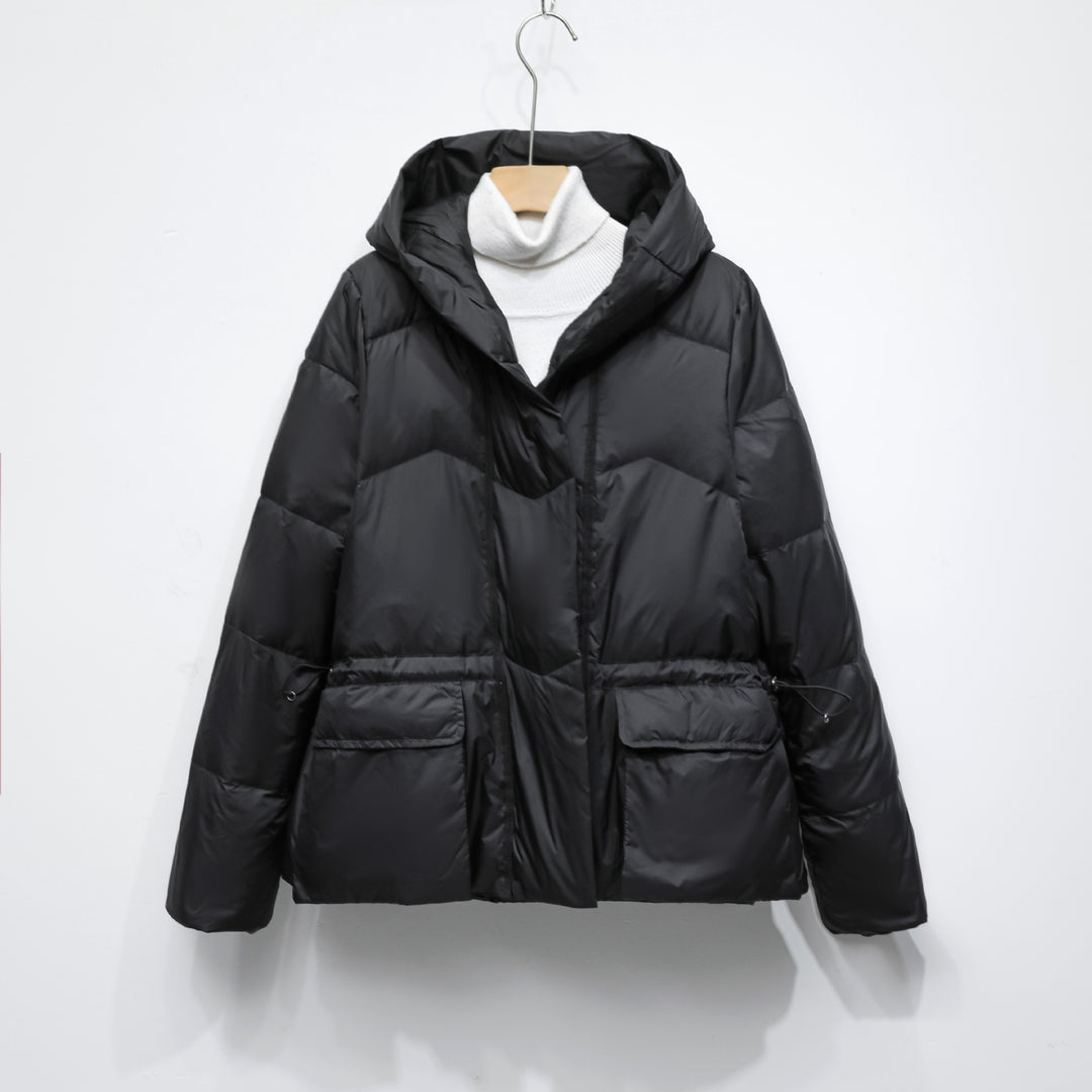 Quilted winter jacket for women with trendy pockets and hood Lune London