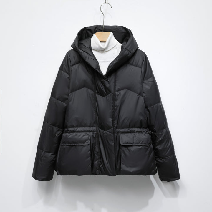 Quilted winter jacket for women with trendy pockets and hood Lune London