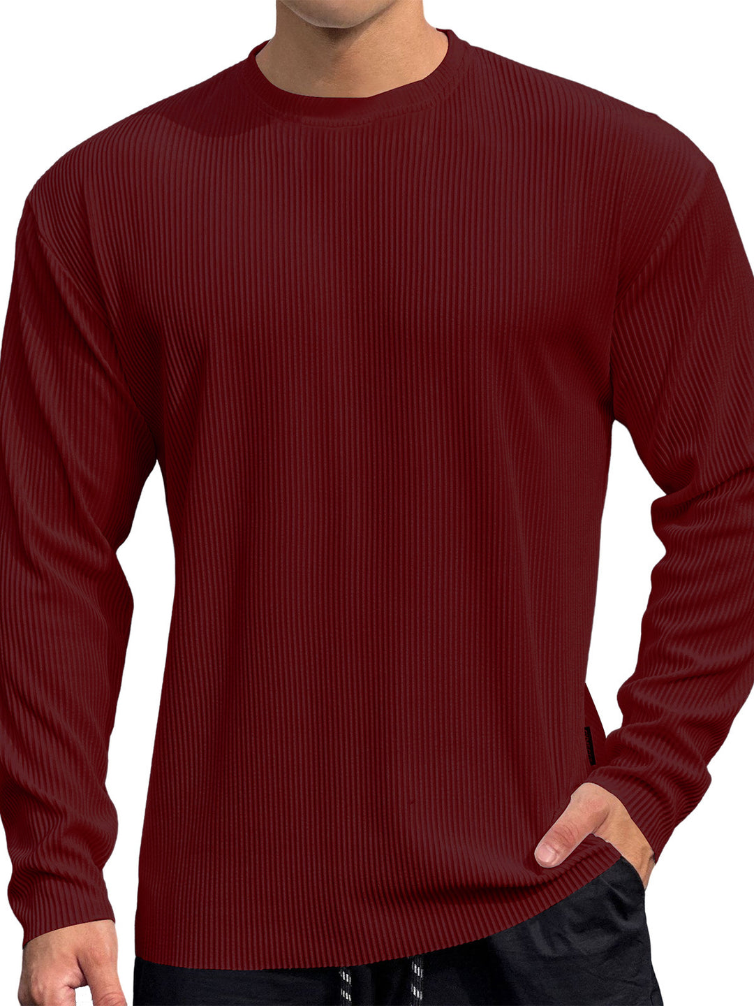 Fine knit pullover for men with textured rib pattern Lune London