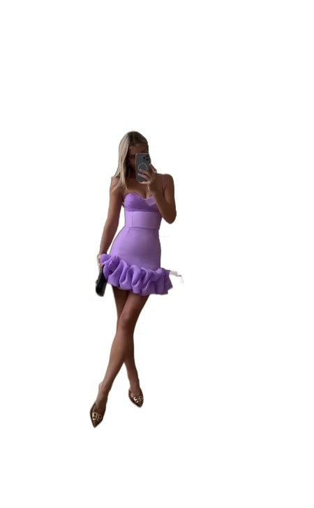 Women's mini dress with ruffle hem Lune London