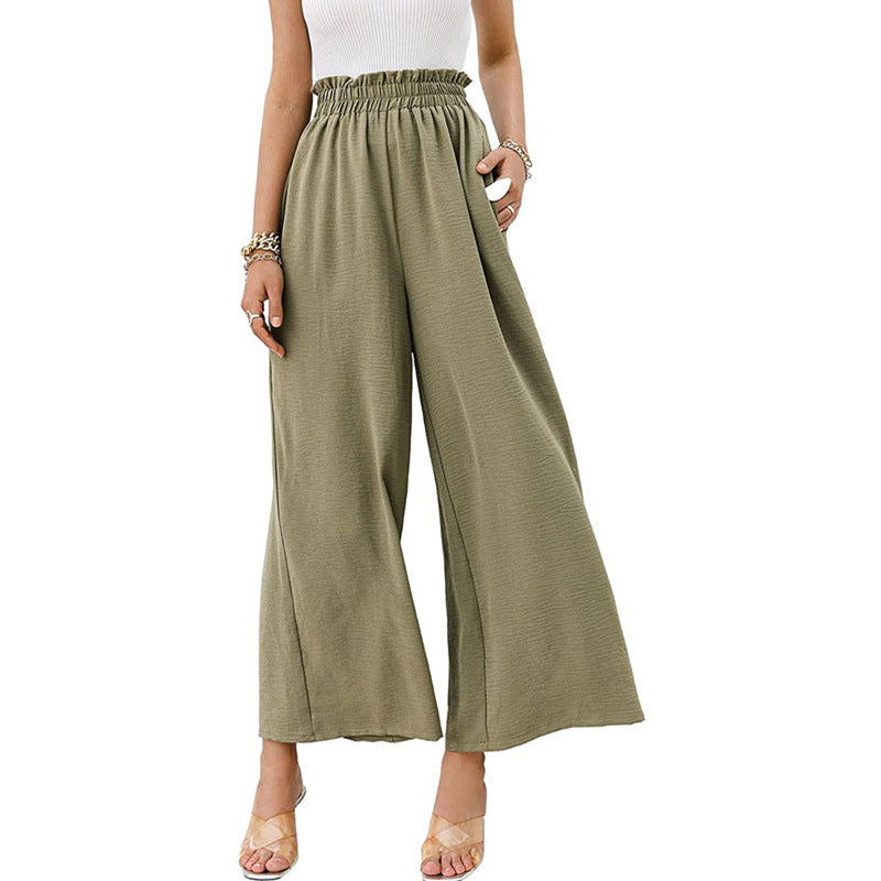 Wide-leg pants with elastic waistband for women Chic und Stil