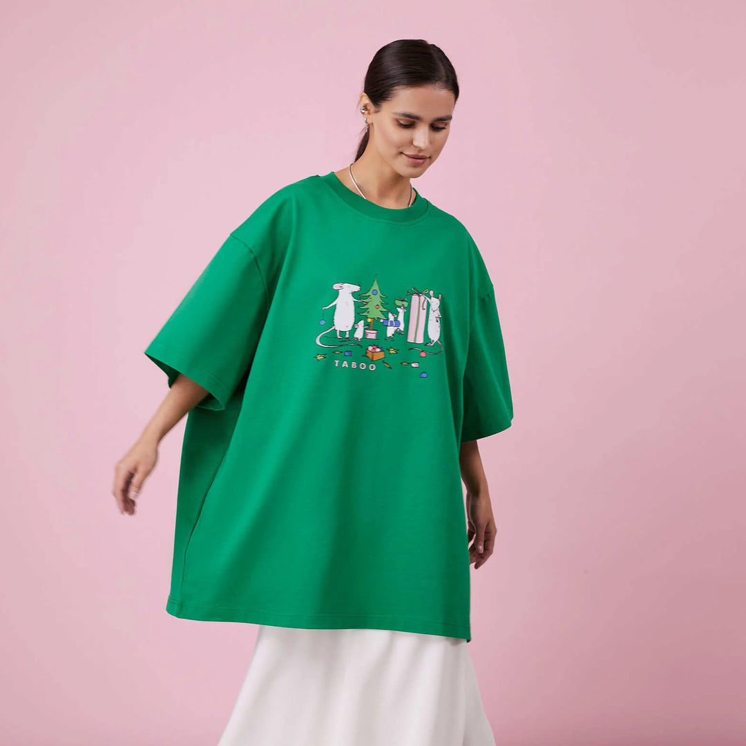 Oversized t-shirt for women with creative animal print and relaxed fit Lune London