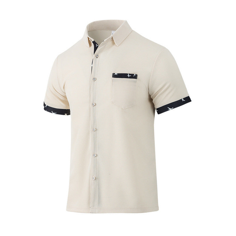 Short sleeve shirt for men with trendy collar and chest pocket Lune London
