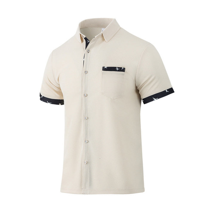 Short sleeve shirt for men with trendy collar and chest pocket Lune London