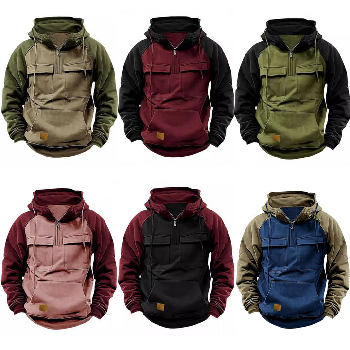 Pullover à capuche décontracté pour hommes avec poches intégrées et style kangourou Lune London
