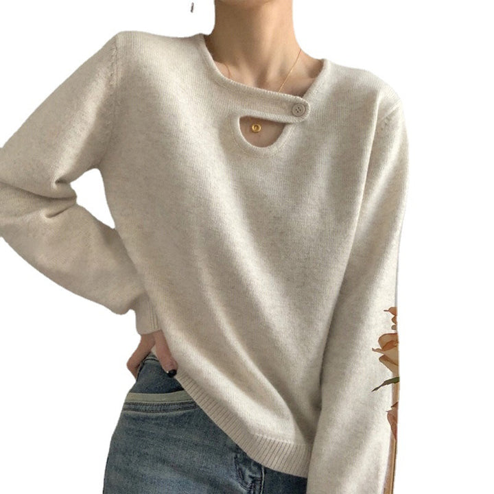 Pull femme avec détail de bouton innovant et coupe décontractée Chic & Stil